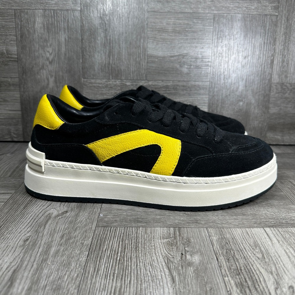 Steve Madden Kickflip Womens 9M Black Yellow Platform KICK10S1 NEW